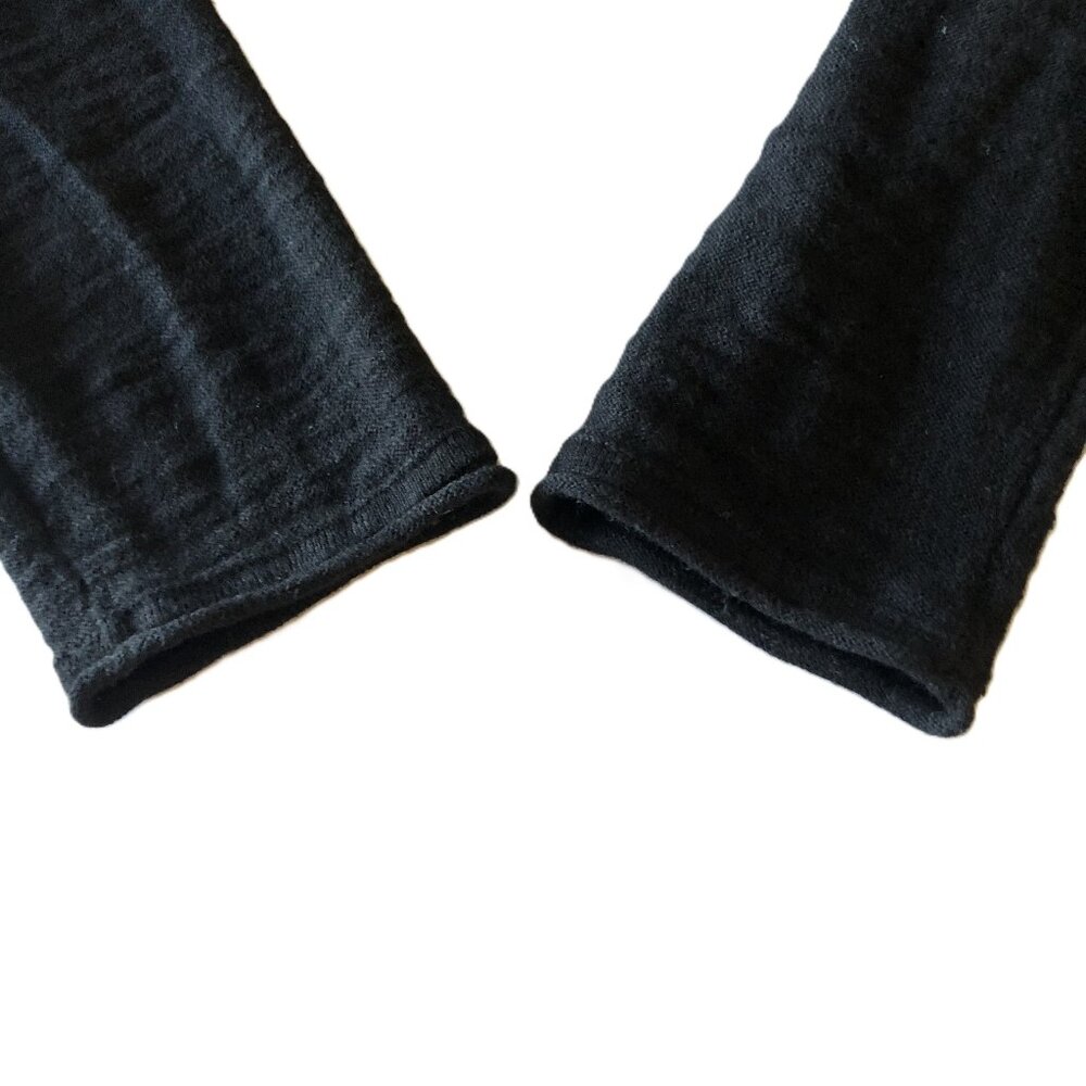 Vince Tan Black Color Block Sweater 100% Cotton Scoop Neck Drop Shoulder Stretch - Picture 9 of 15